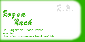 rozsa mach business card