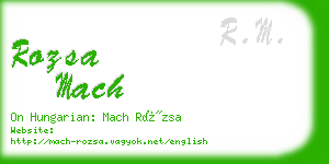 rozsa mach business card